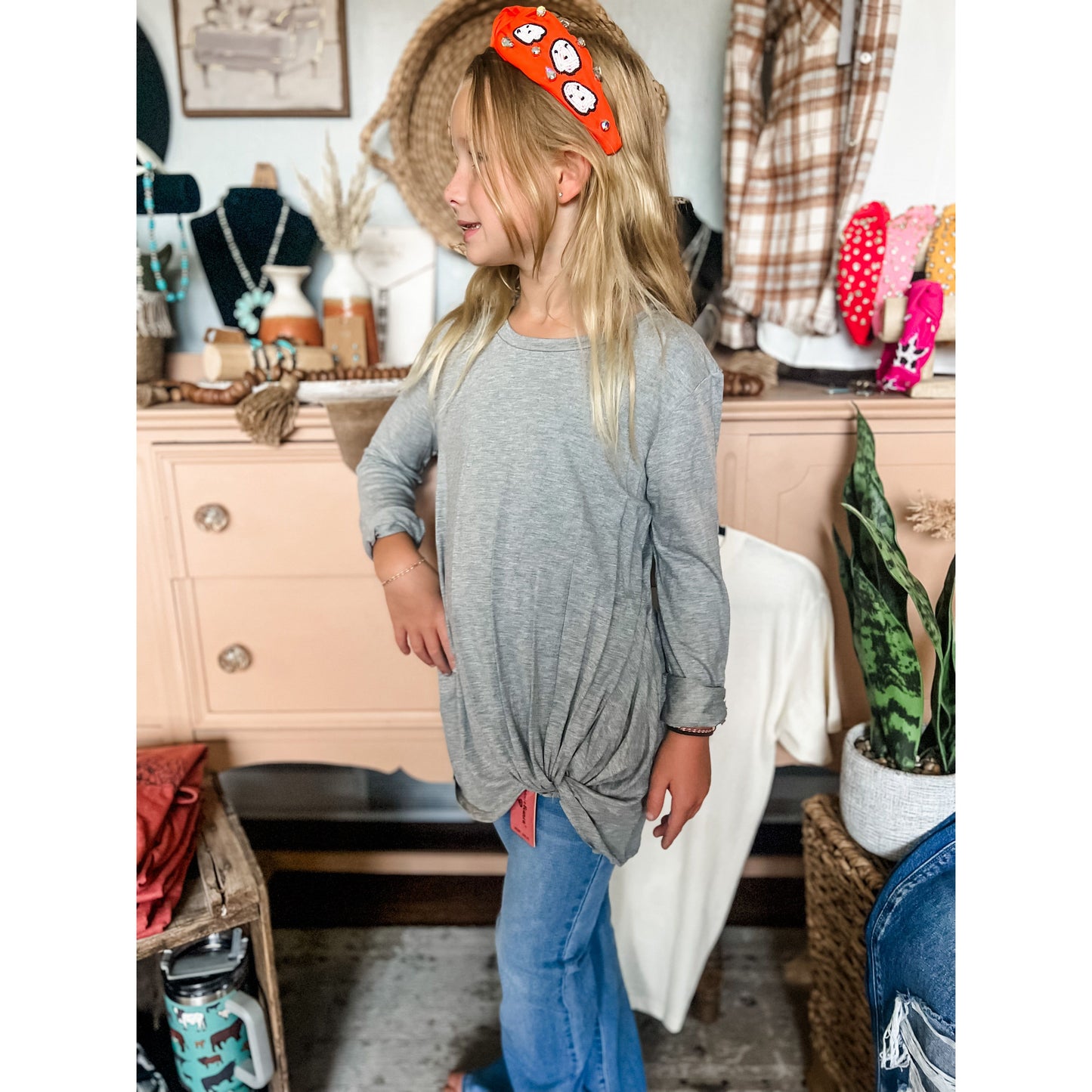 GIRLS Basic Knotted Tunic Top